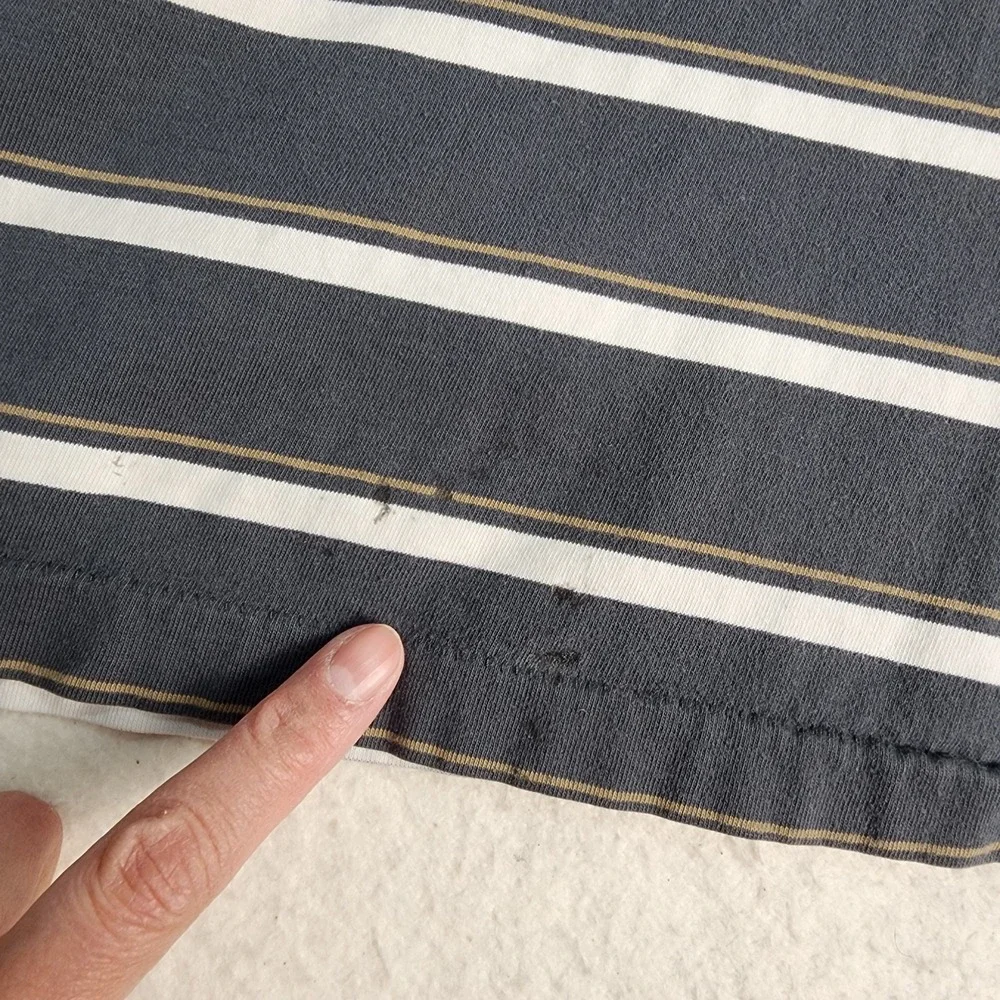 Polo Jeans Co Striped Polo Shirt Mens XXL Grey Vintage 90s Streetwear Golf Retro - Picture 10 of 10